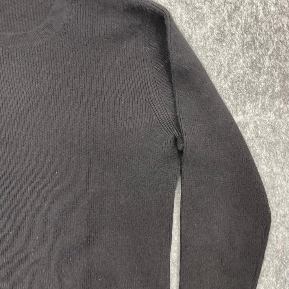 Vince Mens Black Waffle Knit Crewneck Sweater Size L Long Sleeve Pullover